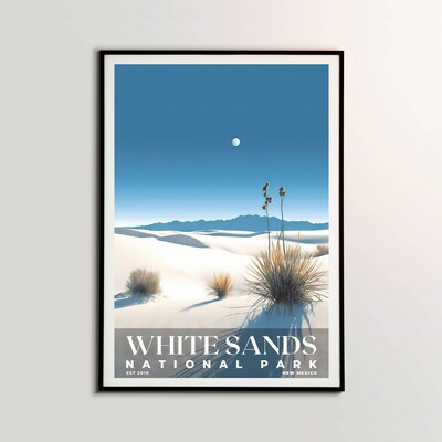 White Sands National Park Poster, Travel Art, Office Poster, Home Decor | S3 - image2